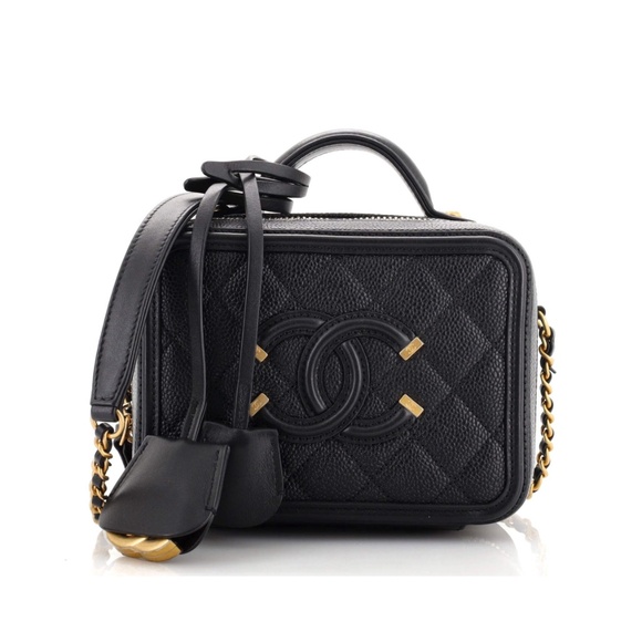 Chanel Filigree Vanity Case Quilted Caviar Small - Picture 5 of 5